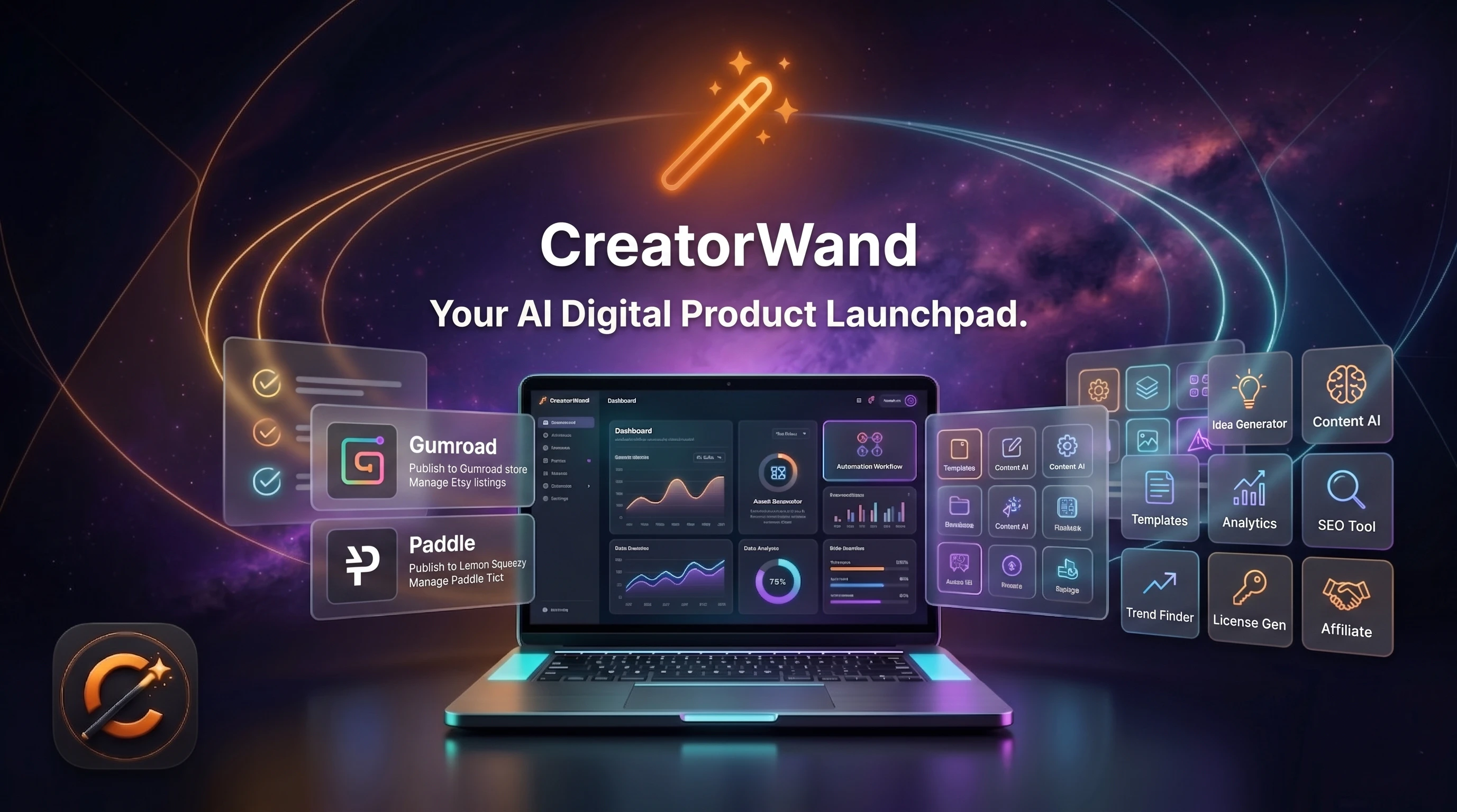 CreatorWand AI logo