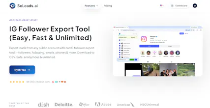 IG Follower Export Tool - SoLeads.ai gallery image