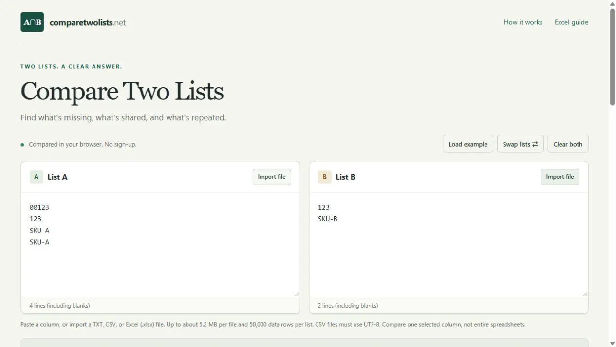 Compare Two Lists gallery image