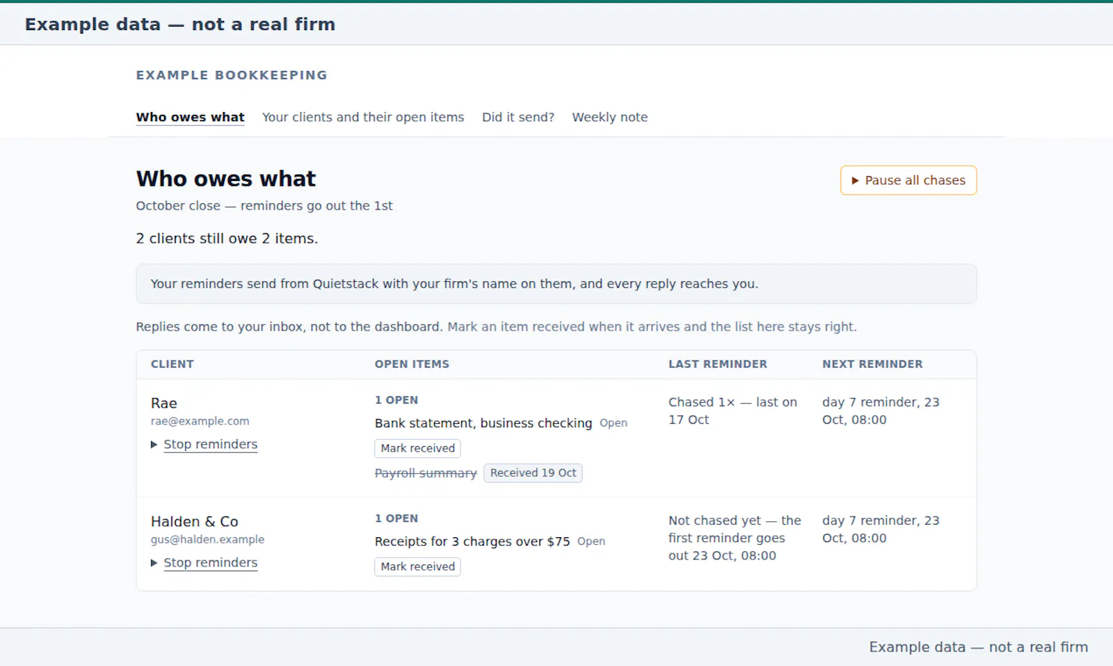 Quietstack screenshot 2