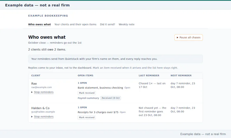 Quietstack screenshot 2