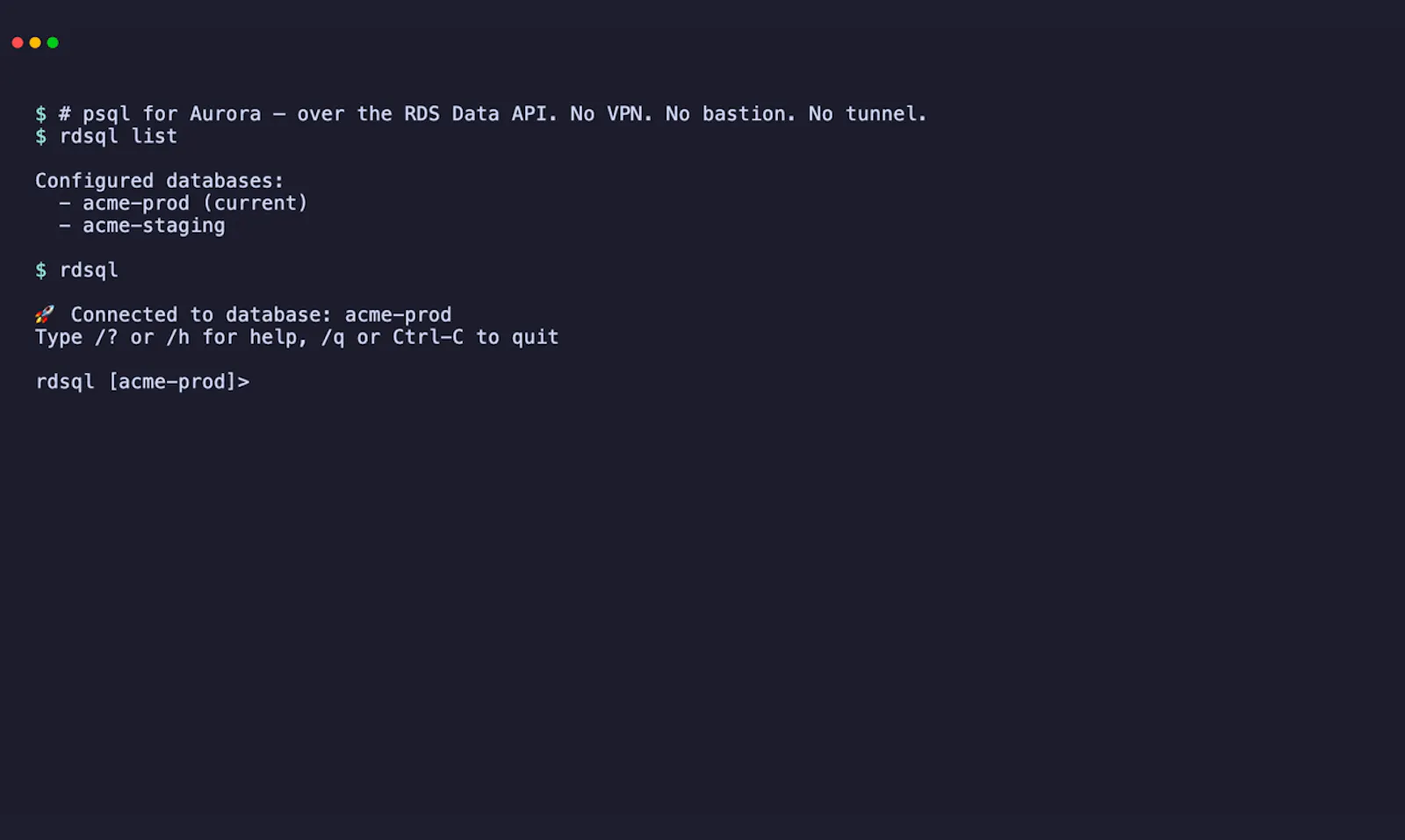 rdsql screenshot 3
