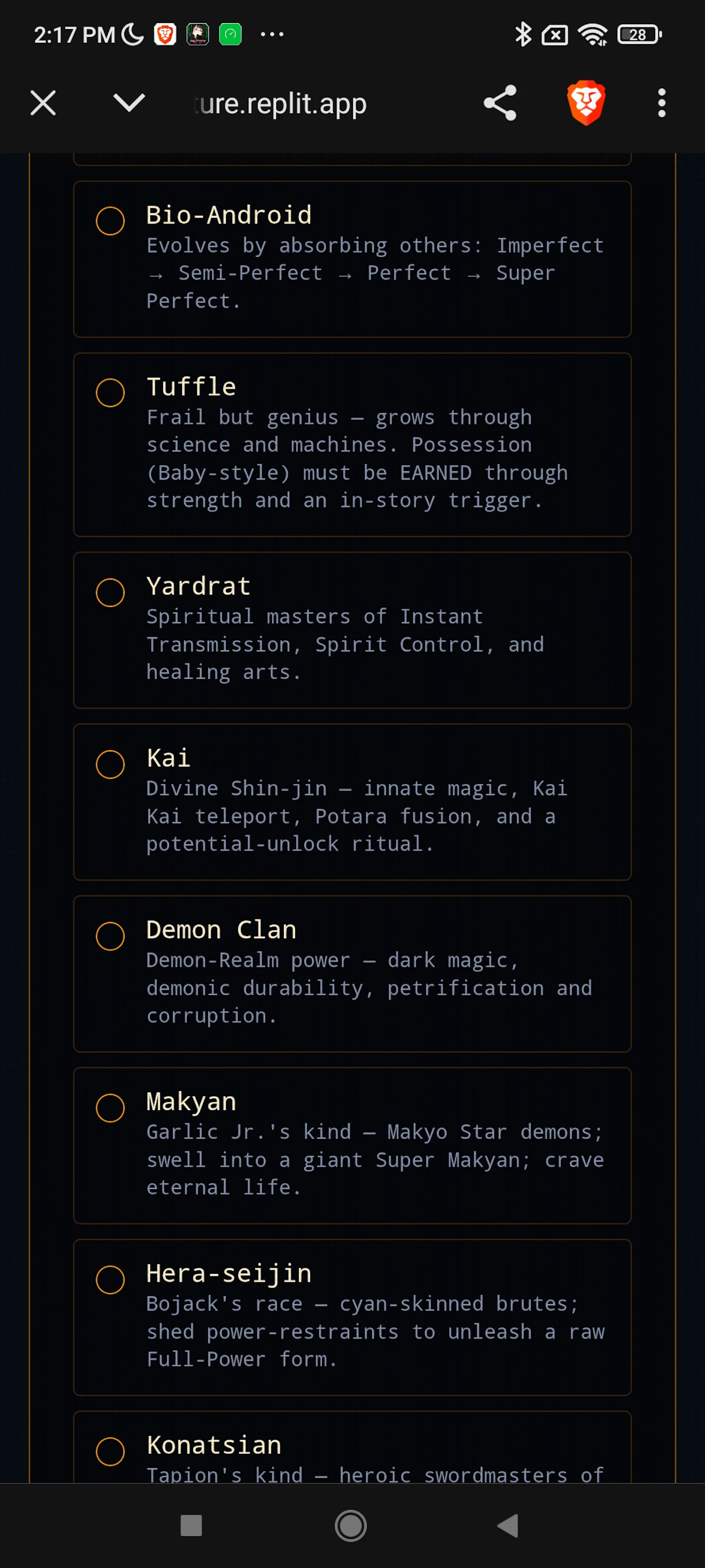Dbz Fan Made Text RPG by XxxBlazen screenshot 5
