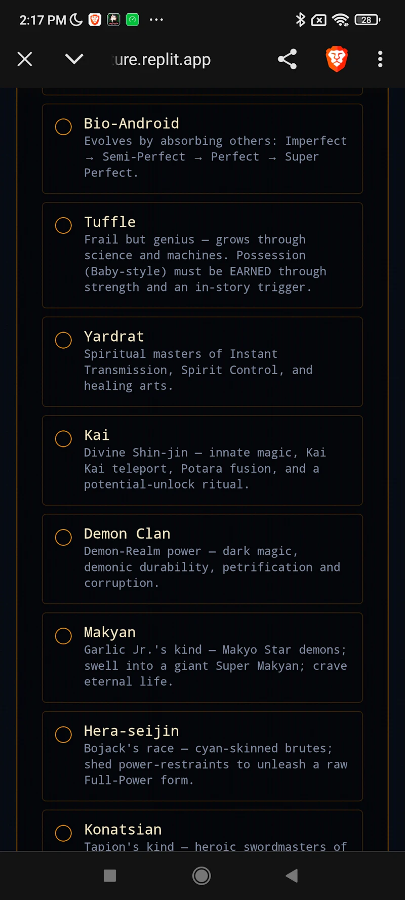 Dbz Fan Made Text RPG by XxxBlazen screenshot 5