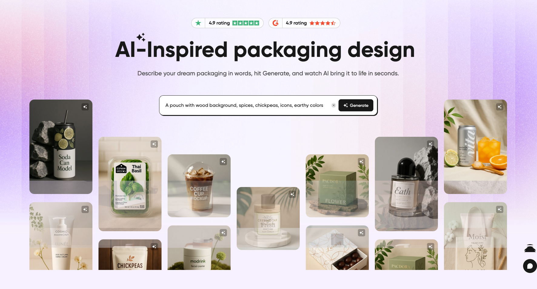 Mídia 3 de Design de embalagem inspirado em pacdora ai