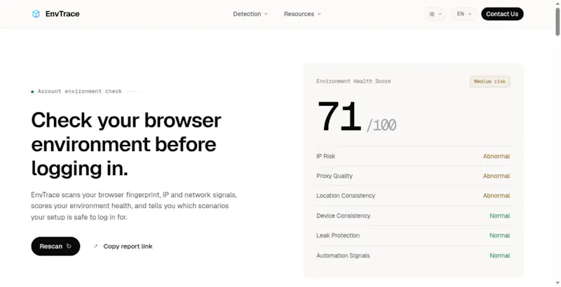 EnvTrace screenshot 2