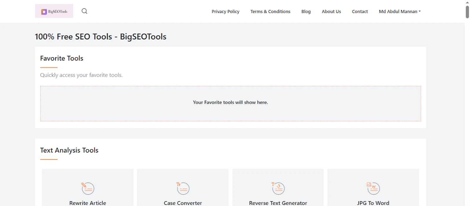 100% Free SEO Tools - BigSEOTools screenshot 1