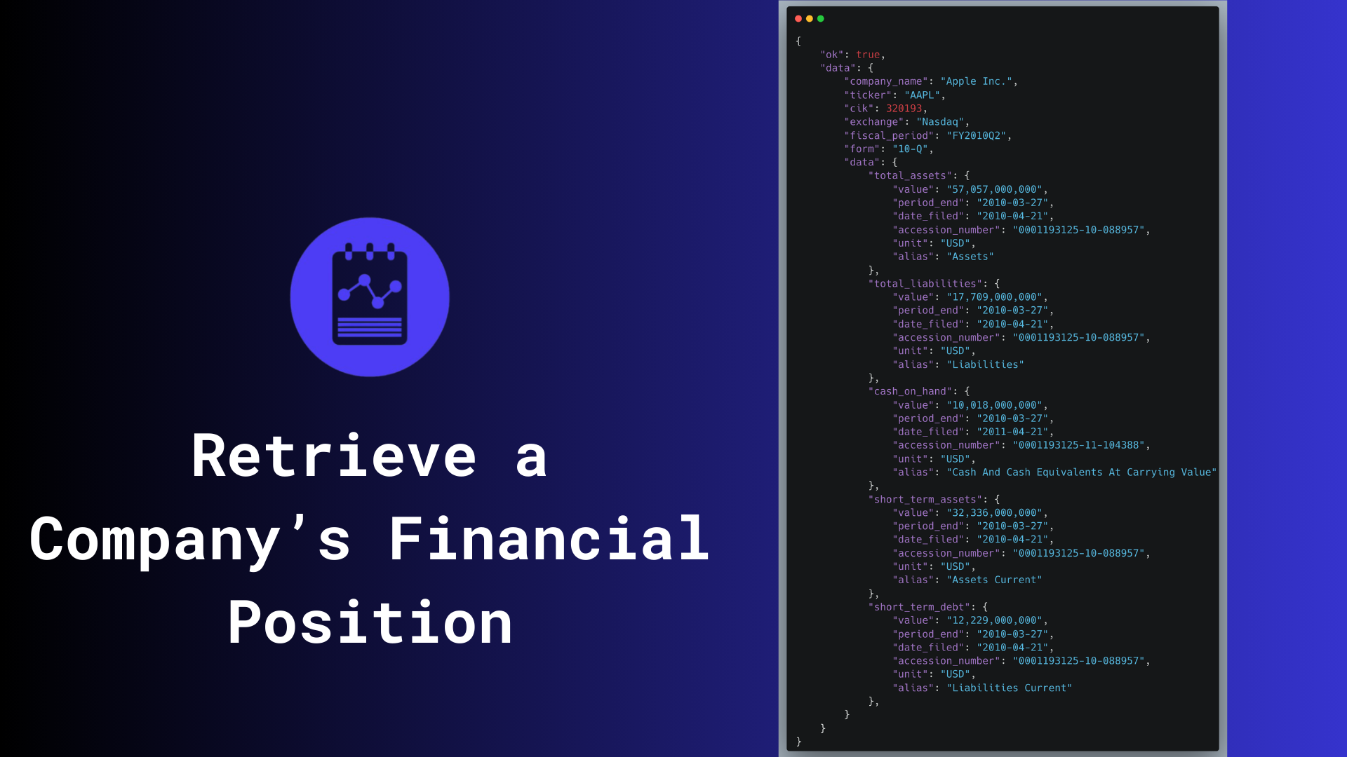 SEC Financial Reports API - Screenshot 3 showing product features and functionality
