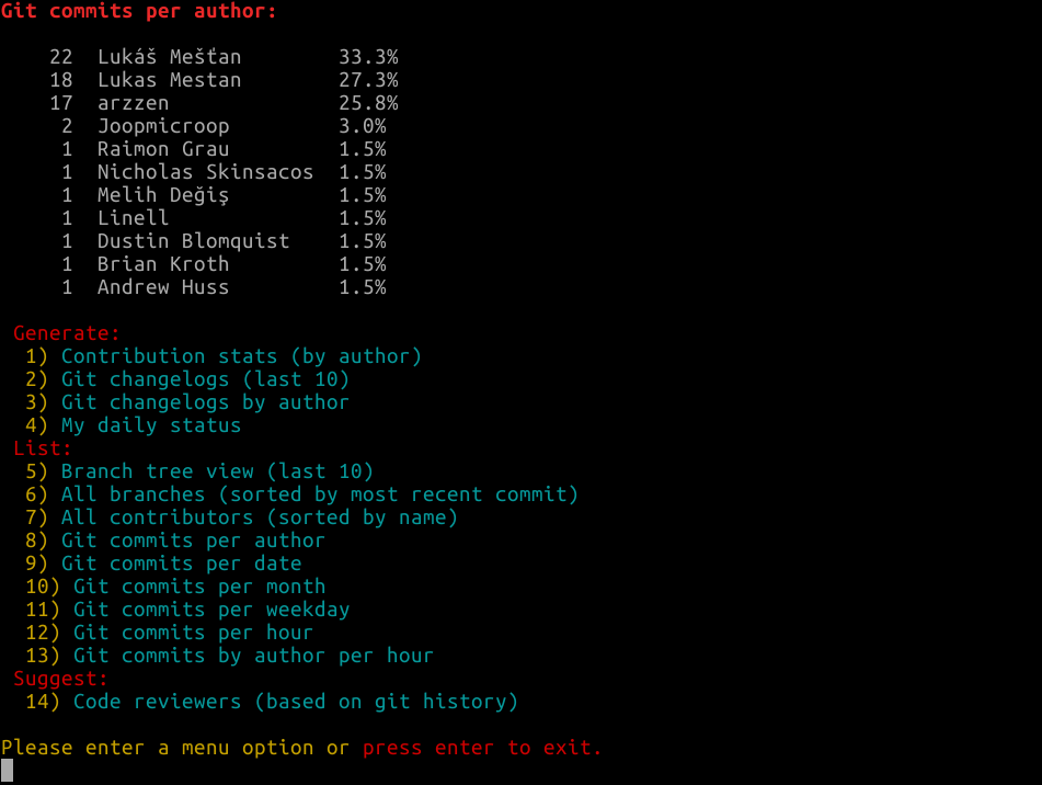GIT quick statistics gallery image
