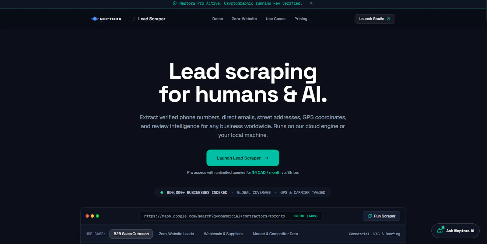 Neptora Lead Scraper screenshot 1