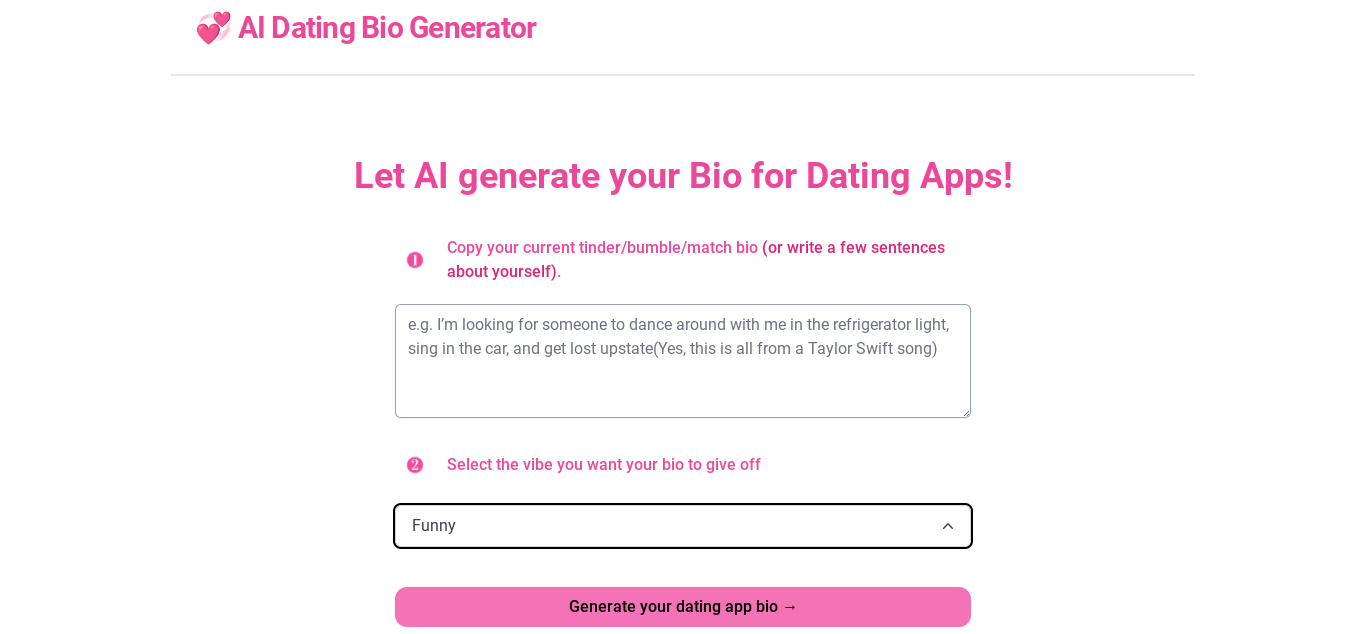 AI Dating Bio Jeneratör - AI kullanarak flört uygulamanızı saniyeler içinde oluşturun medya 1