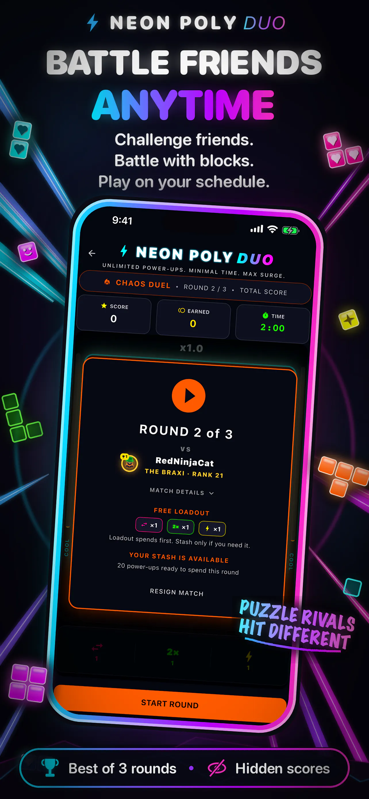Neon Poly Duo: Block Battles gallery image