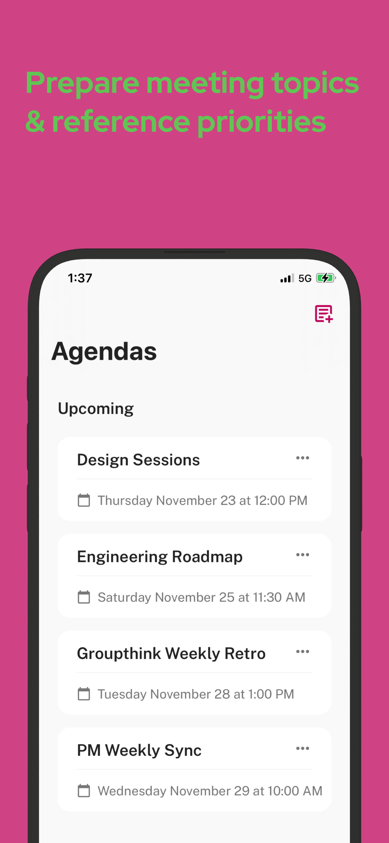 Groupthink für iOS - Automatische Besprechungsagenda & Notizen werden sofort auf iOS geteilt Medien 4