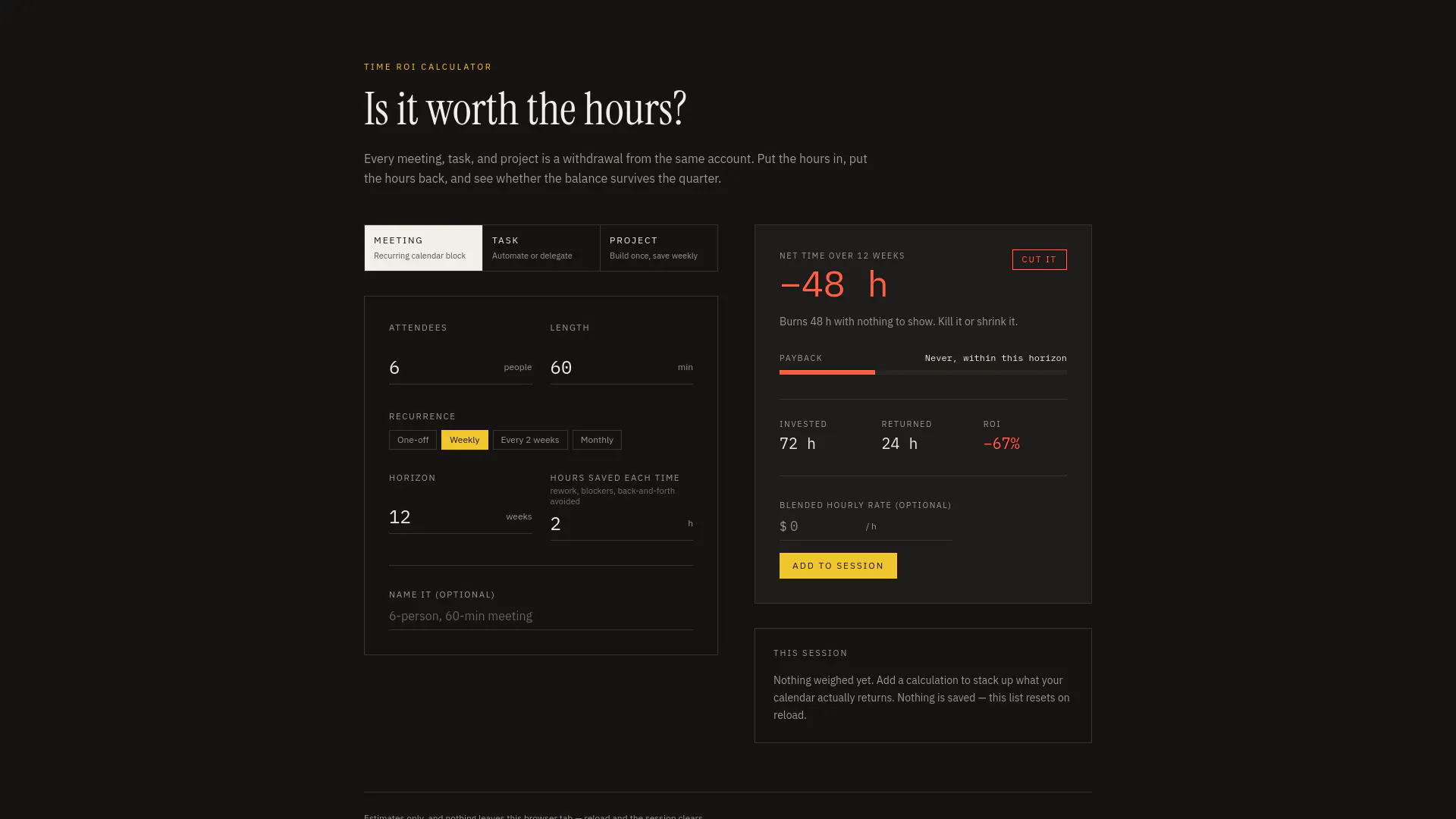 Time ROI Calculator  gallery image