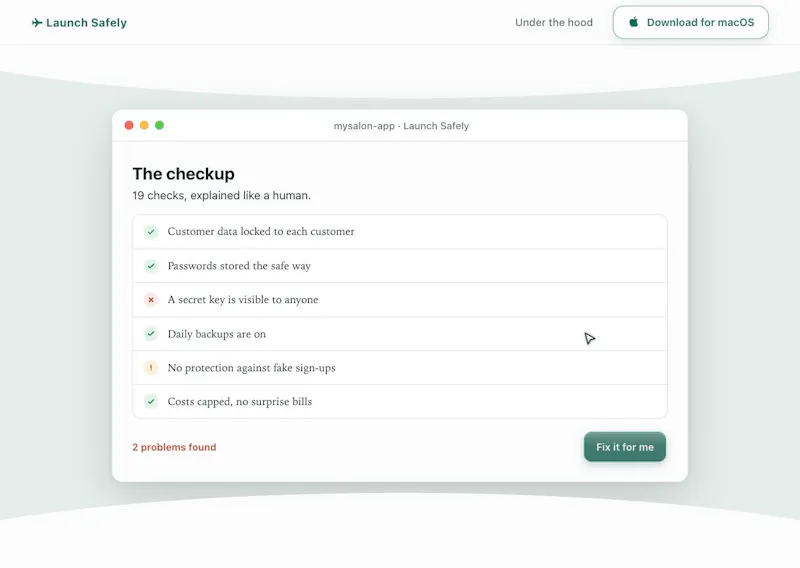LaunchSafely.ai screenshot 2