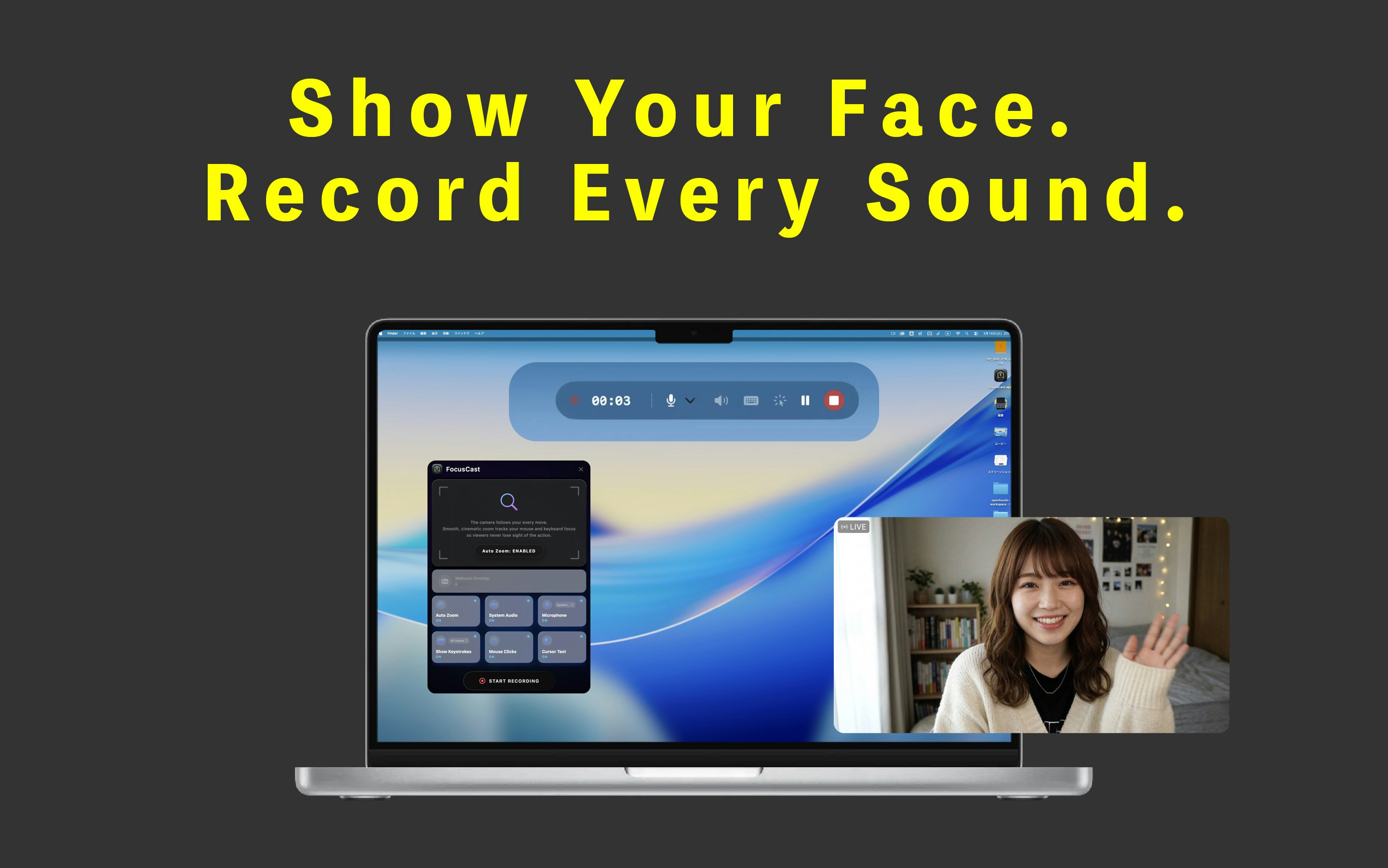 FocusCast - Auto-Zoom Screen Recording gallery image