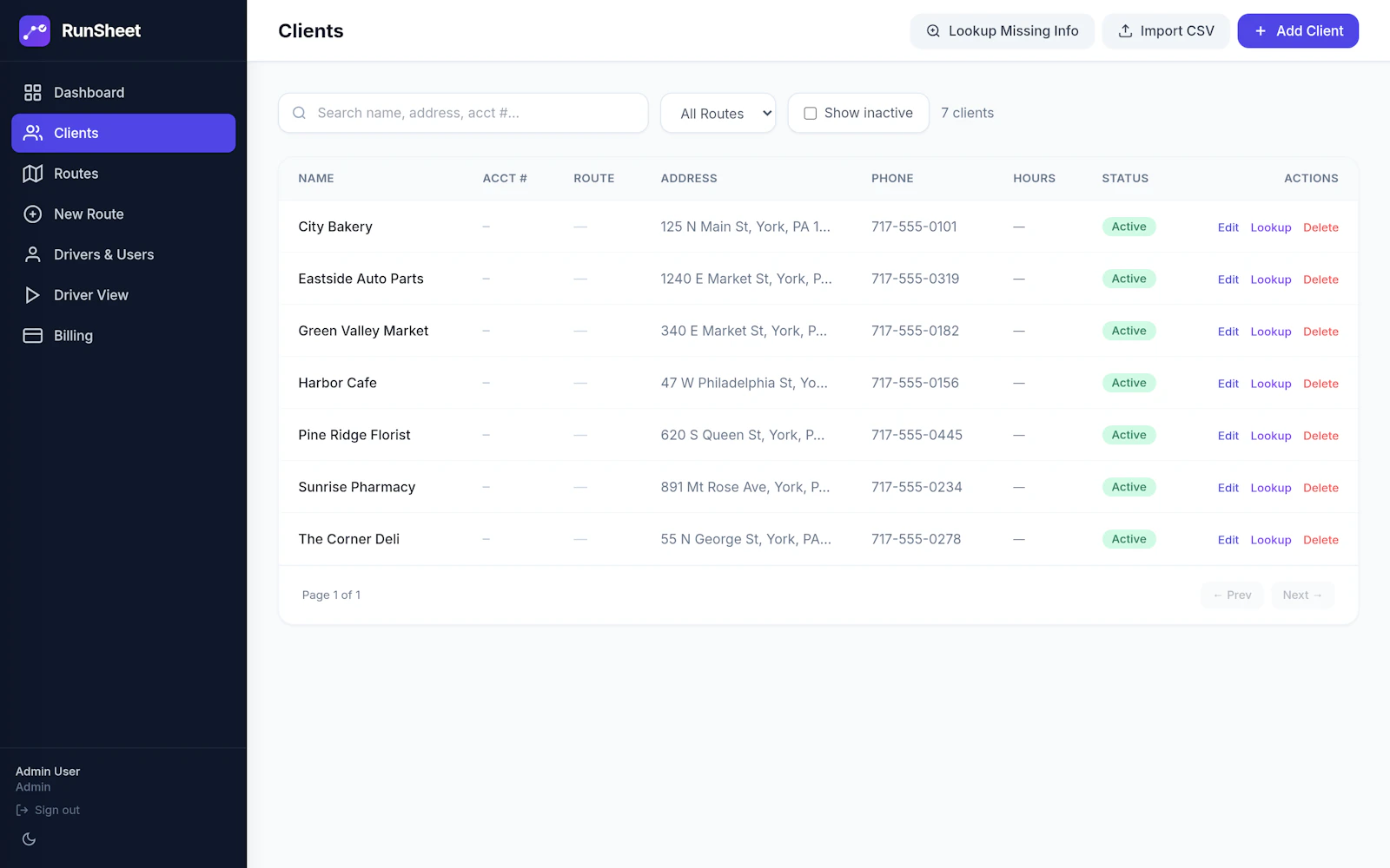 RunSheet screenshot 4