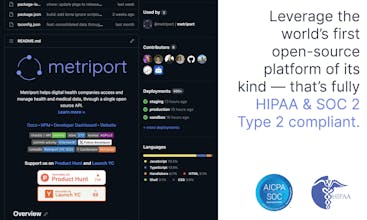 API da Metriport revolucionando a entrega e gestão de cuidados de saúde.