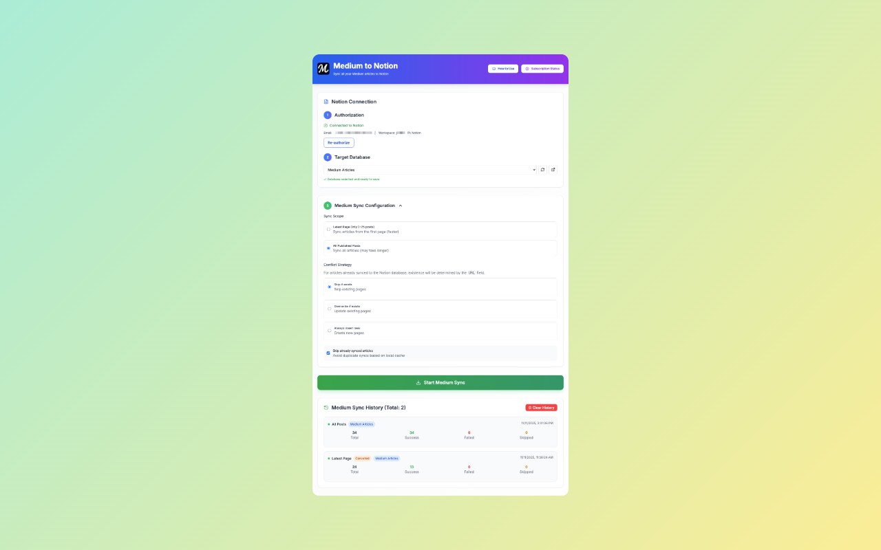 Medium to Notion - Screenshot 2 preview