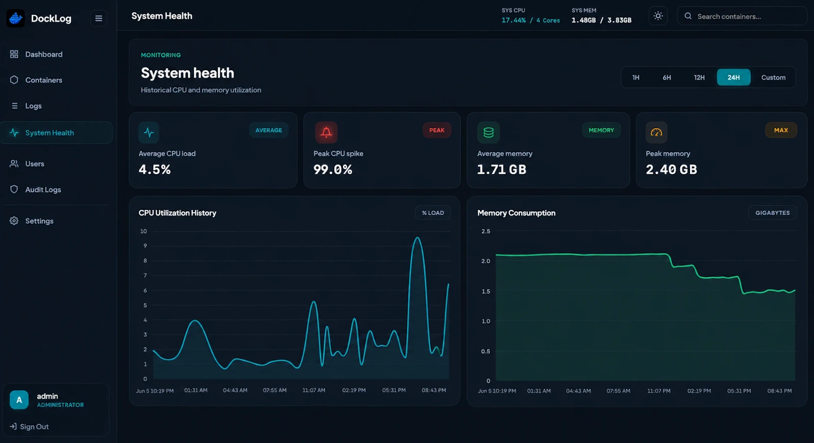 DockLog screenshot 2