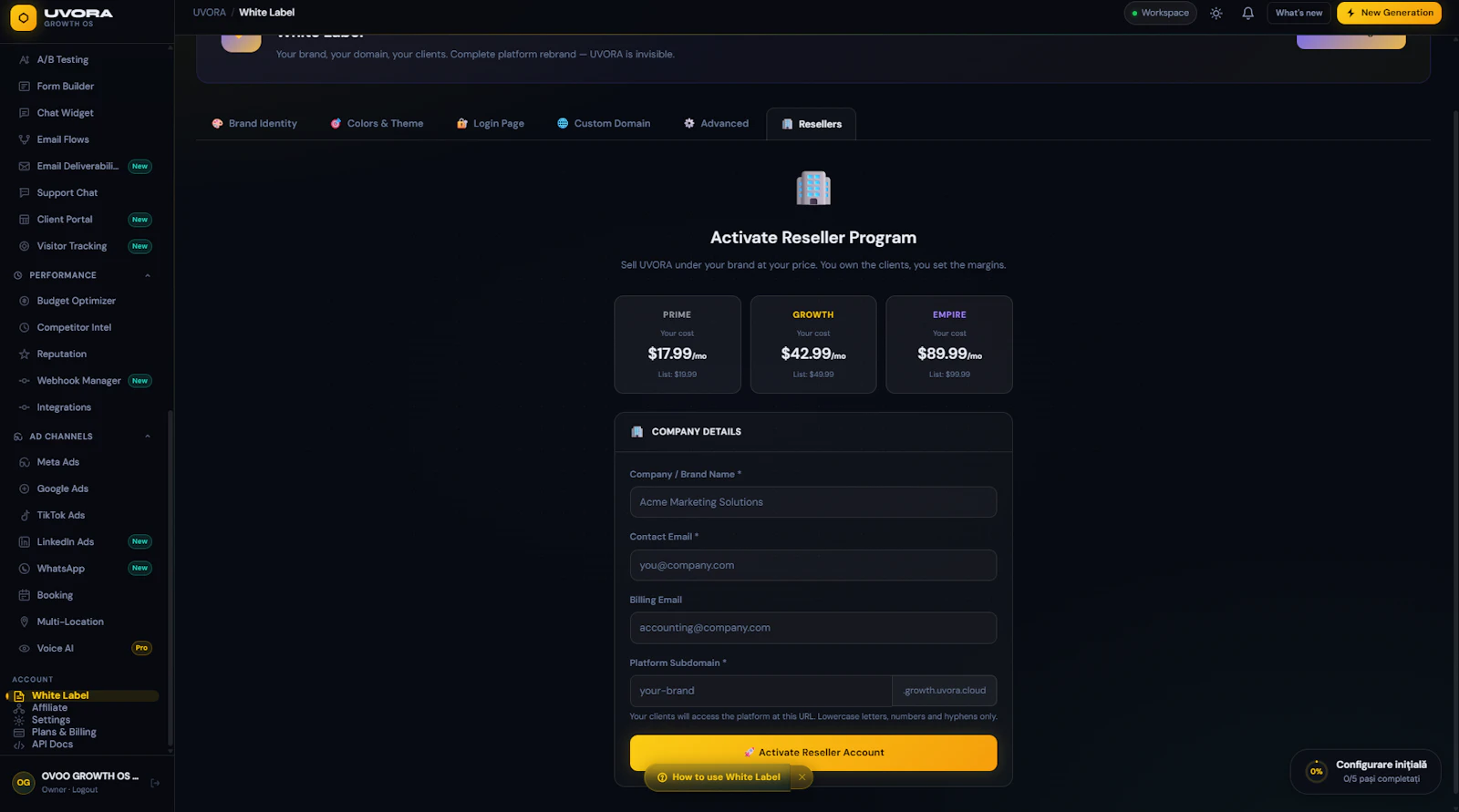 UVORA Growth OS screenshot 7