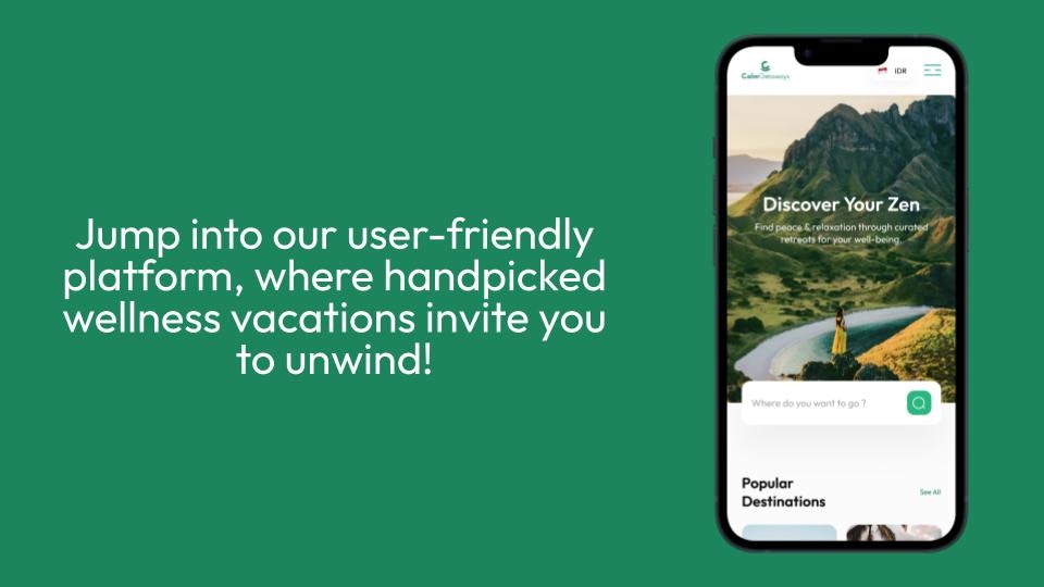 Mídia 1 de Calmtaways - Descubra e reserve férias de bem -estar com curadoria em todo o mundo