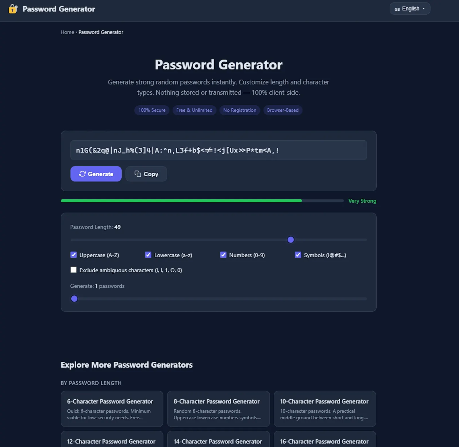 PasswordGen screenshot 2