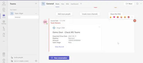 Vtiger CRM for Microsoft Teams gallery image