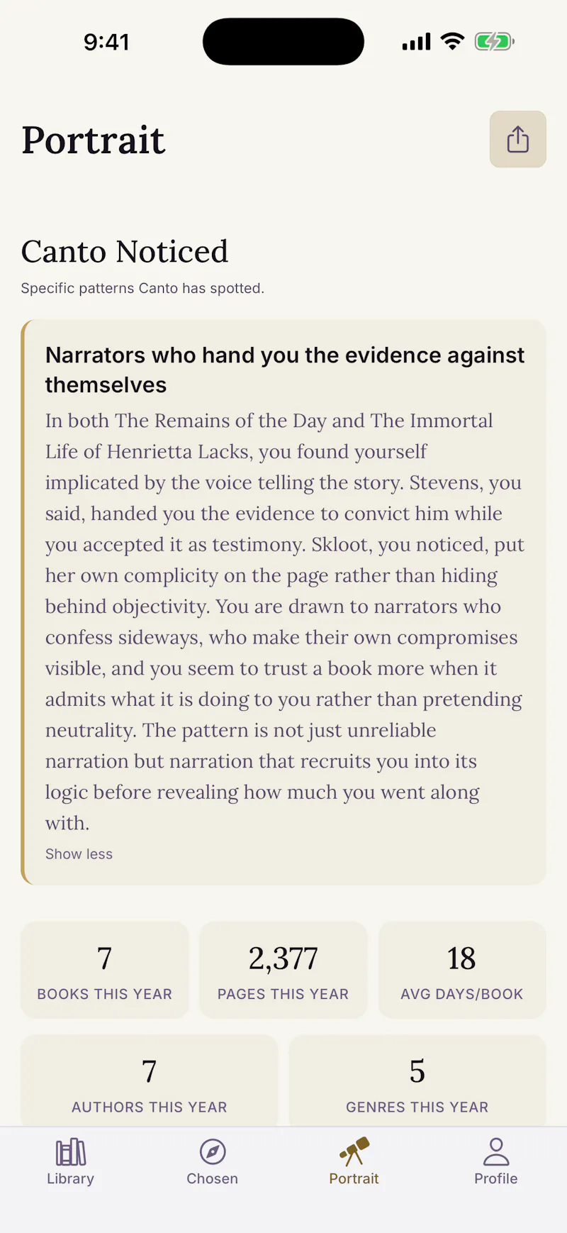 Canto: Private Reading Journal screenshot 7