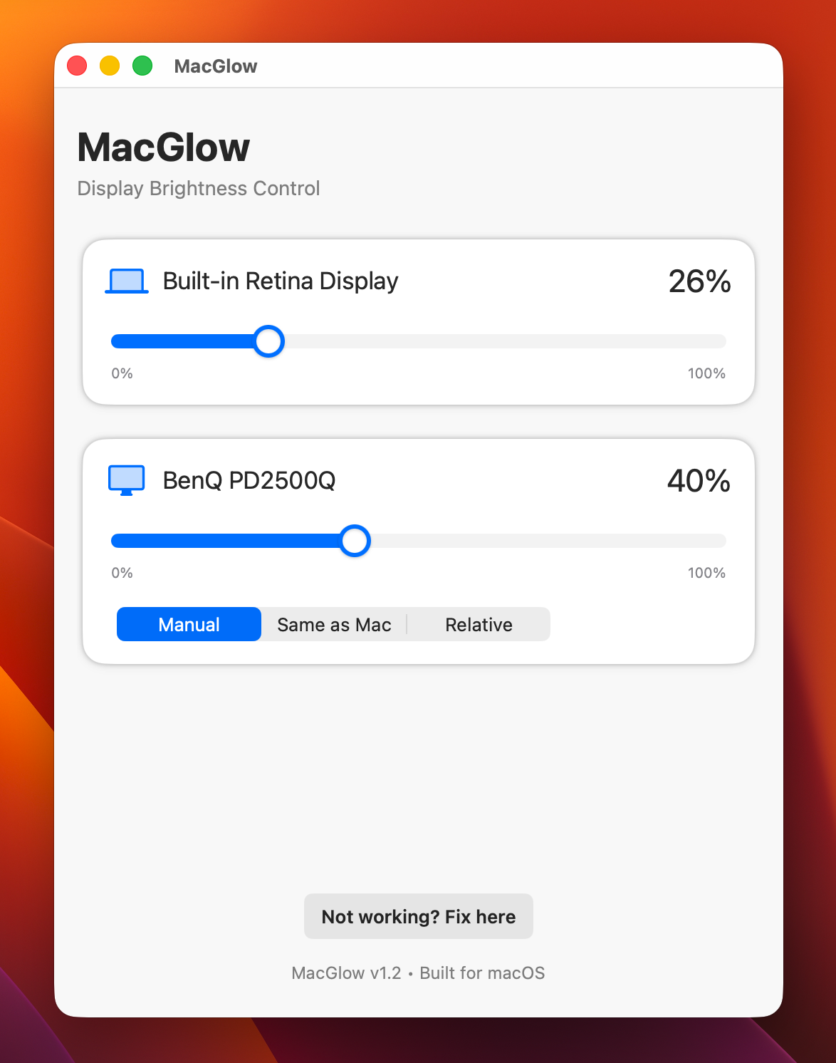 MacGlow - Screenshot 2 showing product features and functionality