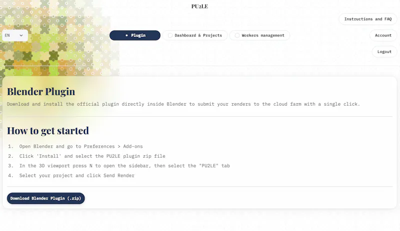 PU2LE — Your own Blender render farm screenshot 3