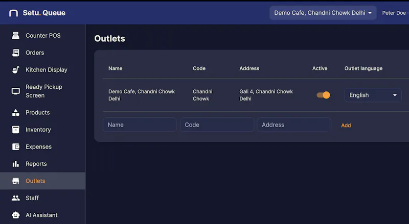 Setu Queue — The QSR Operating System screenshot 2