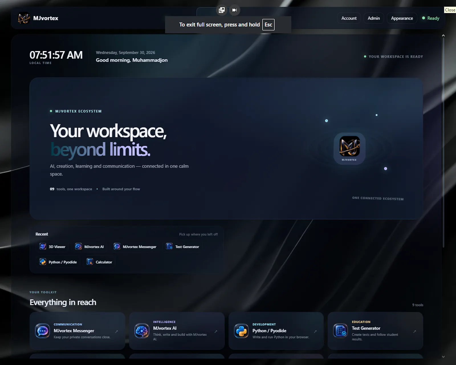 MJvortex screenshot 1