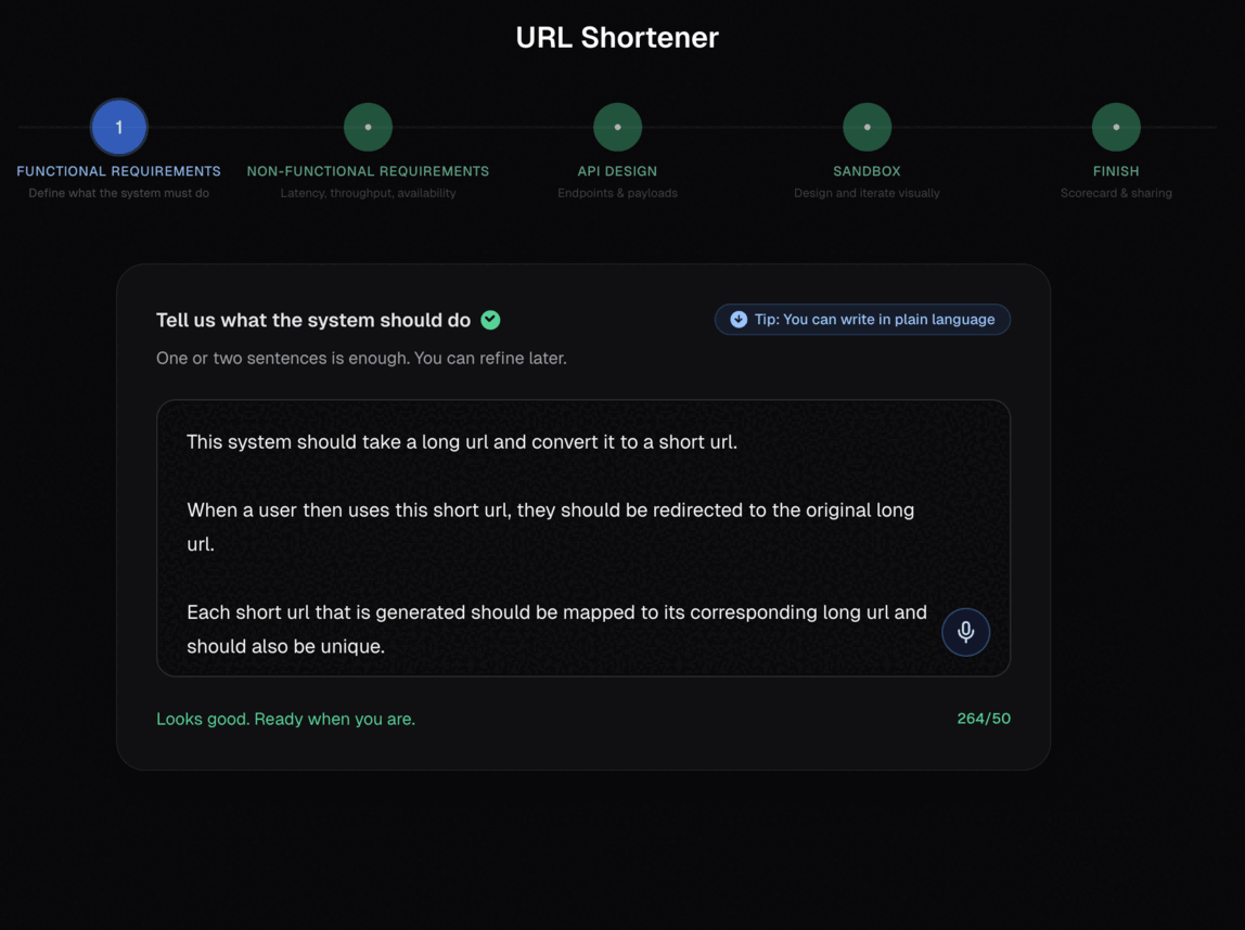 System Design Sandbox - Screenshot 3 showing product features and functionality