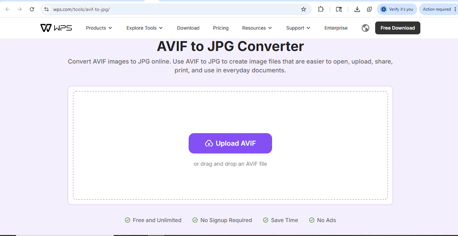 AVIF to JPG Online screenshot 1