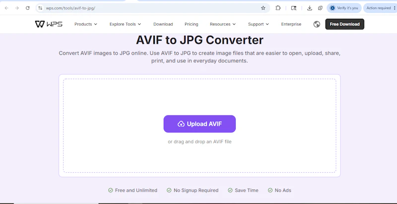 AVIF to JPG Online screenshot 1