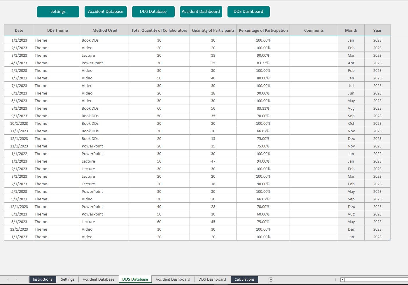 Health Safety Excel Spreadsheet gallery image