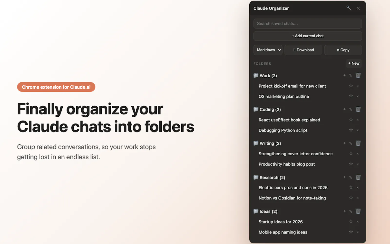 Claude Organizer screenshot 2