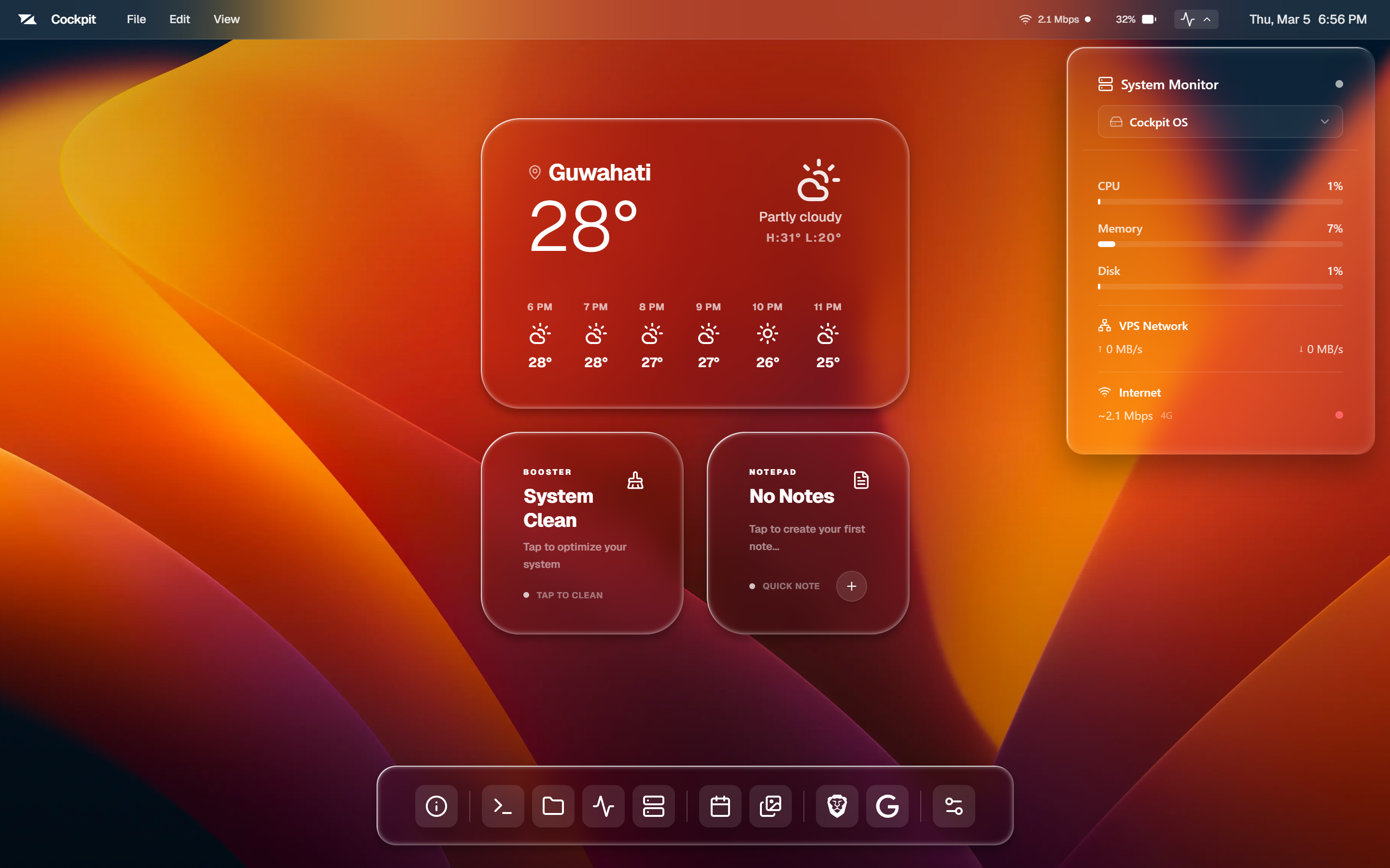 Cockpit - Main product screenshot demonstrating key features and user interface