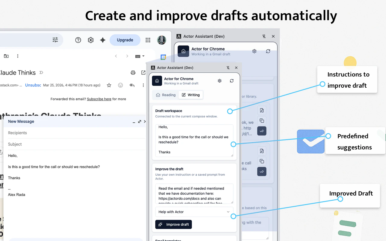 ActorDo Assistant for Chrome screenshot 1