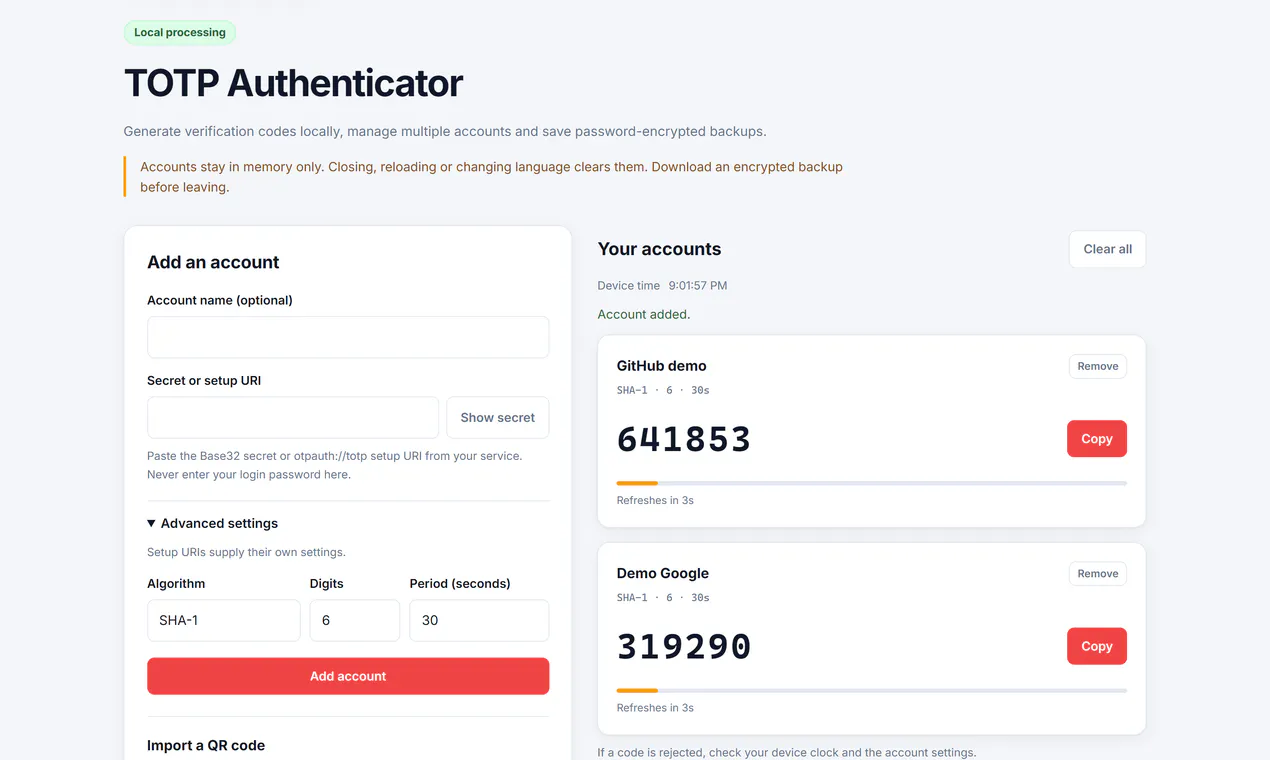 TOTP Authenticator gallery image