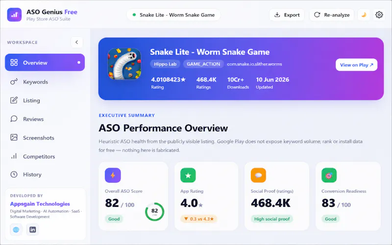 ASO Genius Free-Google Play ASO Analyzer screenshot 2