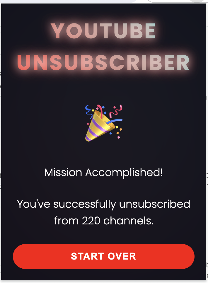 startuptile YT Unsubscriber-Unsubscribe all your YouTube subscriptions with one click