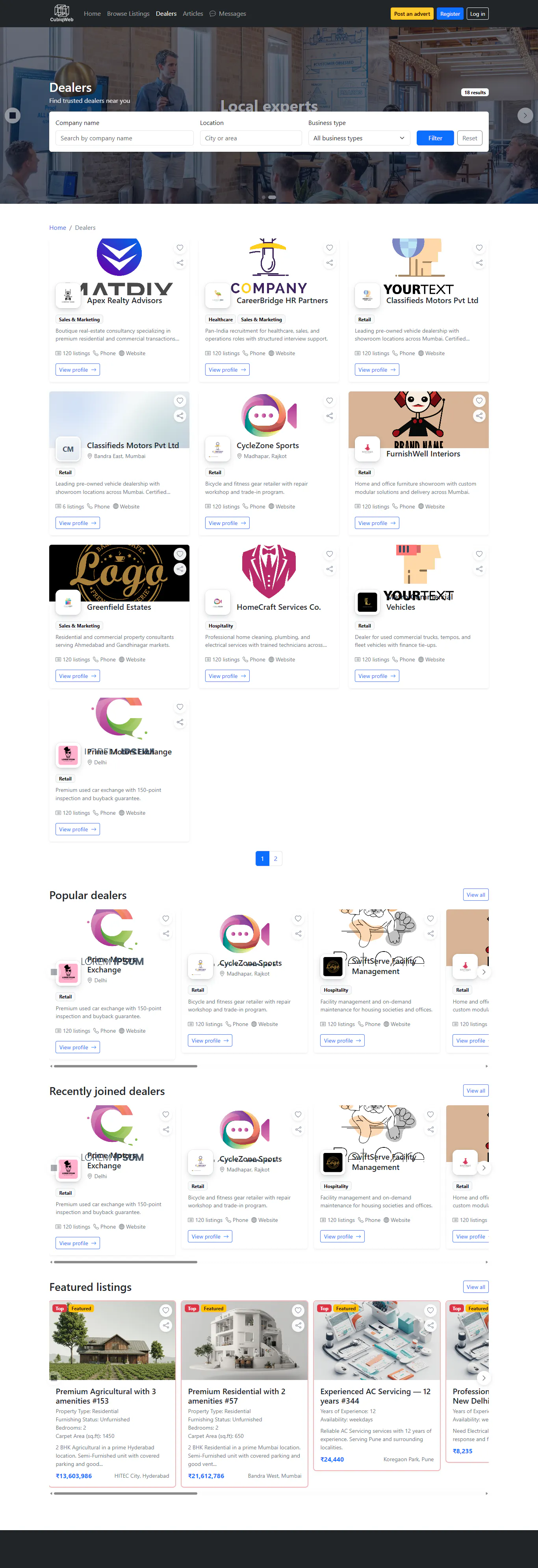 CubiqWeb Marketplace Platform gallery image