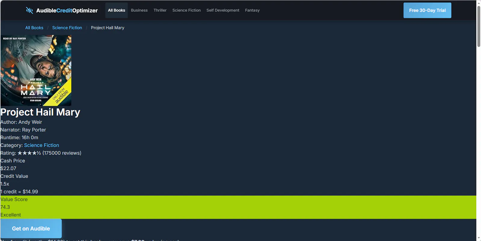 Audible Credit Optimizer screenshot 4