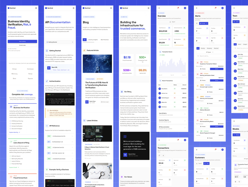 Sentinel — KYB & Fraud SaaS Template - Screenshot 5 showing product features and functionality