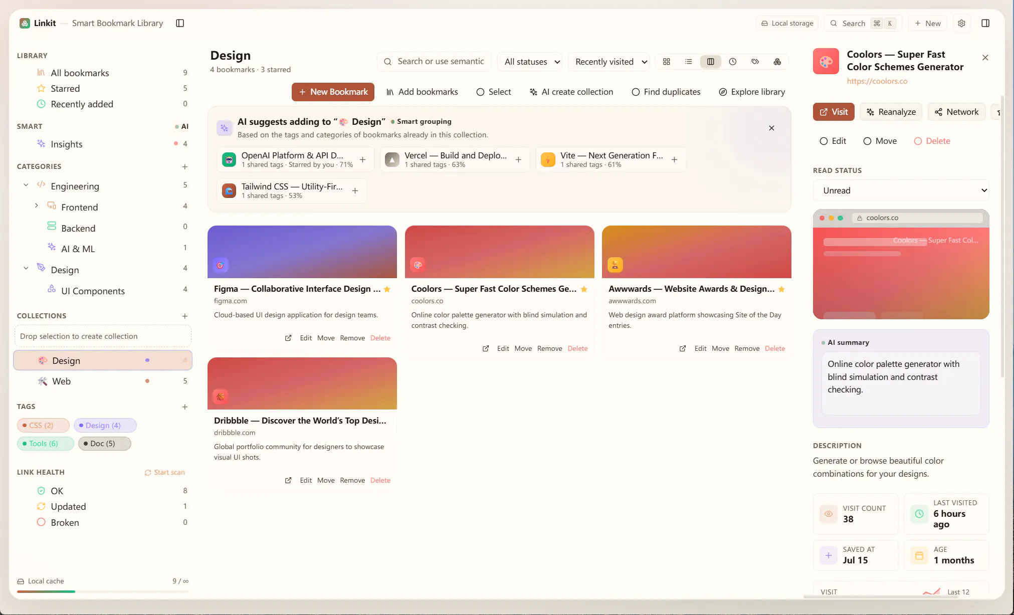 Linkit is a desktop bookmark manager gallery image