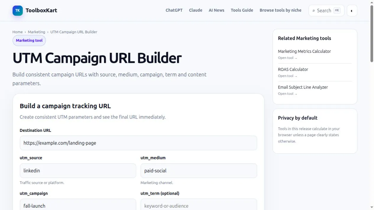 UTM Campaign URL Builder gallery image