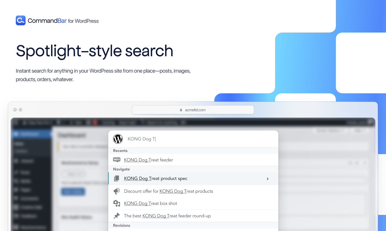 CommandBar for WordPress media 3