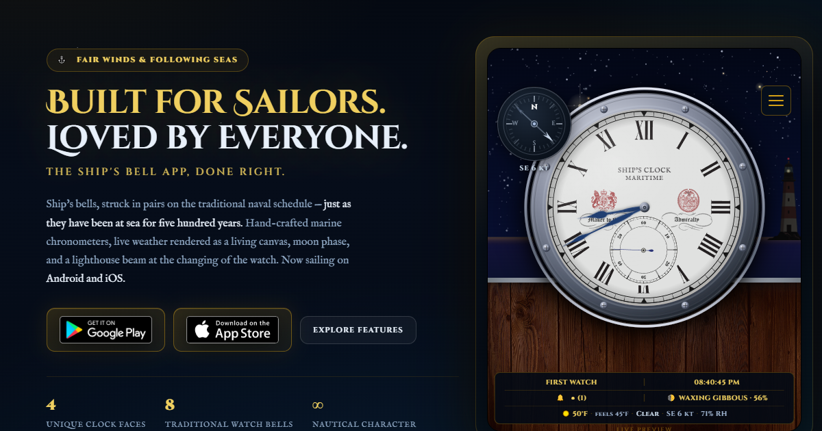Ship's Clock Maritime Bells app gallery image